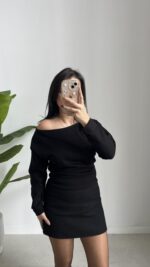 Kayık Yaka Oysho Bluz - Siyah - Görsel 6