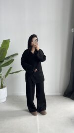 Kruvaze Triko Takım - Siyah - Görsel 7