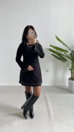 Lavia Drop Detaylı Selanik Elbise - Siyah - Görsel 2