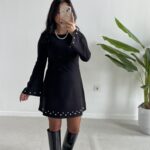 Lavia Drop Detaylı Selanik Elbise - Siyah