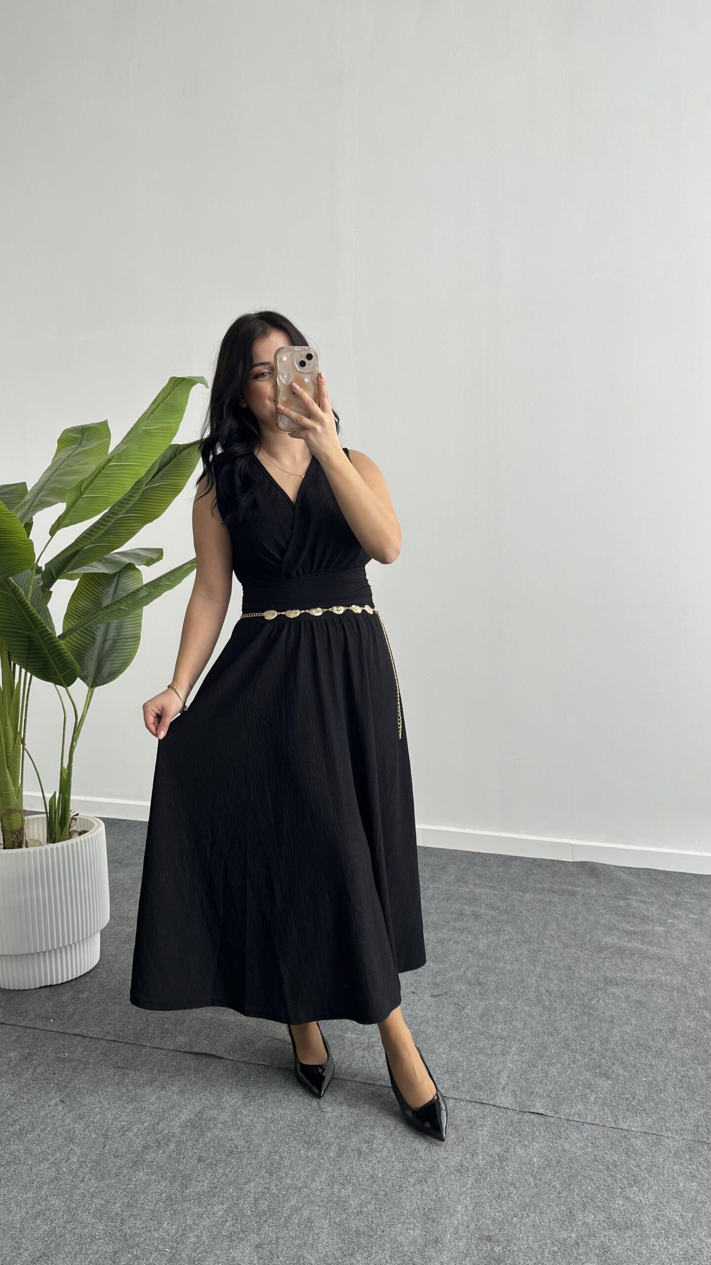 ledia-burumcuk-elbise-siyah-2802-4.jpeg Ledia Bürümcük Elbise - Siyah - Görsel 1