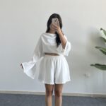 Lemas Bluz Şort Takım - Beyaz