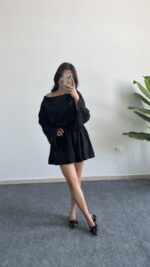 Lemas Bluz Şort Takım - Siyah - Görsel 3