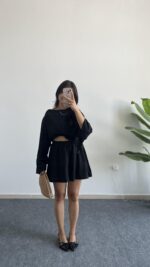 Lemas Bluz Şort Takım - Siyah