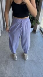 Lila Balon Model Keten Pantolon - Görsel 6