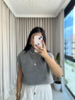 Lora Gri Sakallı Triko - Görsel 5