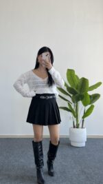 Lora Merserize Bluz - Beyaz - Görsel 2