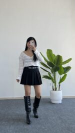 Lora Merserize Bluz - Beyaz - Görsel 5