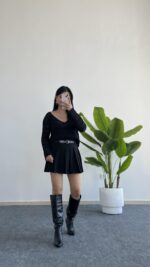 Lora Merserize Bluz - Siyah - Görsel 7