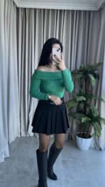 Madonna Yaka Kaşkorse Yeşil Body - Görsel 7