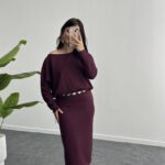 Mae Midi Modal Elbise - Bordo