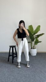 Marta Modal Kumaş Eşofman Altı -Beyaz - Görsel 3