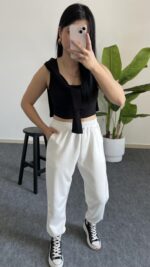 Marta Modal Kumaş Eşofman Altı -Beyaz - Görsel 2