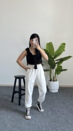 Marta Modal Kumaş Eşofman Altı -Beyaz