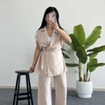 Kate Yelek Pantolon Takım - Krem