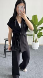 Kate Yelek Pantolon Takım - Siyah - Görsel 3