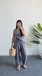 Marvis Modal Tensel İkili Takım - Gri