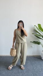 Marvis Modal Tensel İkili Takım - Yağ Yeşili - Görsel 8