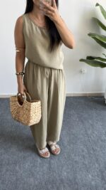 Marvis Modal Tensel İkili Takım - Yağ Yeşili - Görsel 7