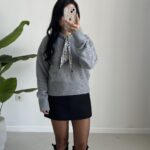 Maysa Fularlı Kazak - Gri