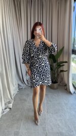 MNG Kruvaze Yaka Elbise