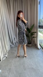 MNG Kruvaze Yaka Elbise - Görsel 3