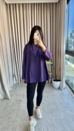 Mor Oversize T-shirt - Görsel 2