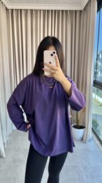 Mor Oversize T-shirt - Görsel 4