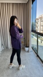 Mor Oversize T-shirt - Görsel 8