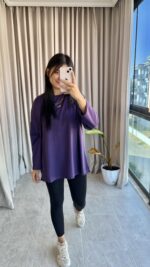 Mor Oversize T-shirt - Görsel 7