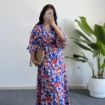 Nesli Kruvaze Viskon Elbise - Lacivert