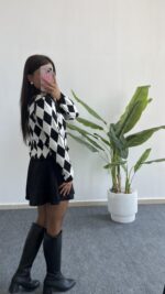 Olippe Baklava Desen Hırka- Siyah - Görsel 5