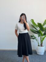 Oliya Takım Görünümlü Elbise - Siyah-Beyaz