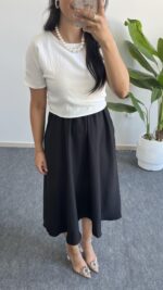 Oliya Takım Görünümlü Elbise - Siyah-Beyaz - Görsel 5