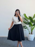 Oliya Takım Görünümlü Elbise - Siyah-Beyaz - Görsel 2