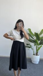 Oliya Takım Görünümlü Elbise - Siyah-Beyaz - Görsel 3