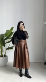 Oslo Kemerli Elbise - Kahve - Görsel 2