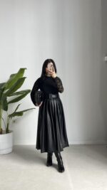 Oslo Kemerli Elbise - Siyah