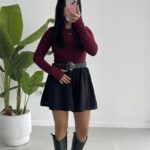 Oysho Parmak Geçmeli Body - Bordo