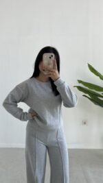 Palton Selanik İkili Takım - Gri - Görsel 3