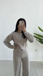 Palton Selanik İkili Takım - Taş - Görsel 4