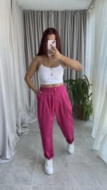 Parla Fuşya Şalvar Pantolon - Görsel 8