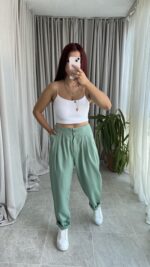 Parla Mint Yeşili Şalvar Pantolon - Görsel 2