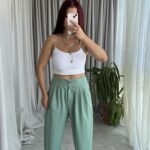 Parla Mint Yeşili Şalvar Pantolon