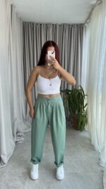 Parla Mint Yeşili Şalvar Pantolon