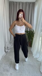 Parla Siyah Şalvar Pantolon - Görsel 4