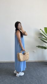 Parteo Askılı Salaş Elbise - Mavi - Görsel 6