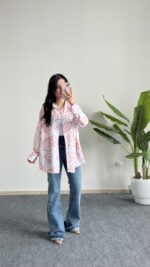 Pattaya Keten Gömlek - Turuncu - Görsel 9