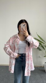 Pattaya Keten Gömlek - Turuncu - Görsel 4