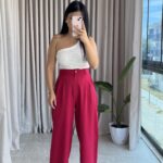 Pembe Bol Paça Palazzo Pantolon